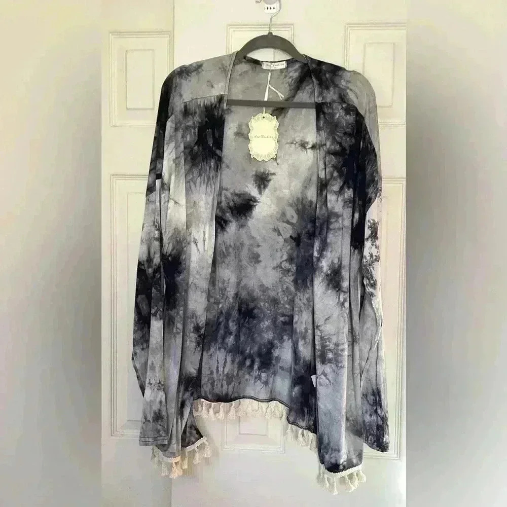 ACE FASHION TIE DYE OPEN CARDIGAN SIZE 3X